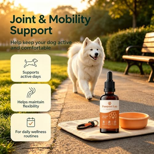 Pawprint Lab Liquid Dog Supplement, Dog Vitamins & Liquid Supplements, Immune, Hip & Joint and Mobility Support, Daily Multivitamin Formula, 2 fl oz 60 mL
