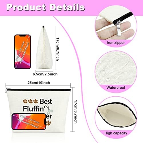 Mxrymvu Dog Groomer Gift for Women Makeup Bag Pet Grooming Gift Appreciation Cosmetic Bags for Dog Groomer Pet Hairdresser Hair Stylist Women Thank You Makeup Travel Bag Christmas Birthday Present