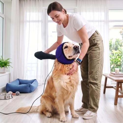Allroaring Dog Ear Wraps for Fireworks Storm Noise Blocking Ear Care,Blue L