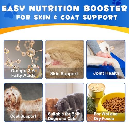Alaskan Salmon Oil for Dogs 2Pcs, Omega 3 Fish Oil with Natural EPA+DHA Fatty Acids for Skin, Joints, Coat Health, Dog Skin and Coat Fish Oil Liquid Supplement, All Ages All Breeds 17.6fl.oz.(2 x 8.8)