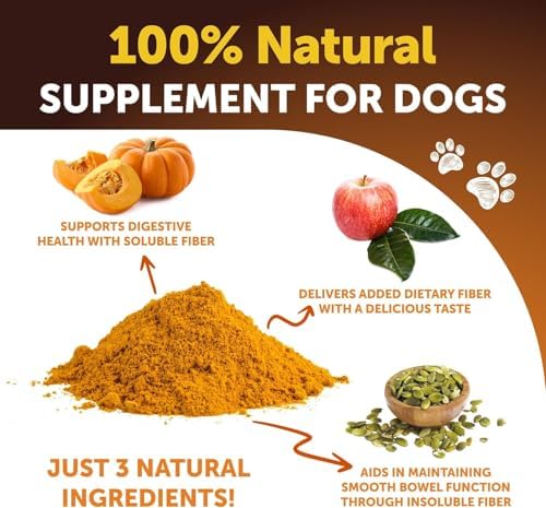 Pumpkin Powder for Dogs - 8 OZ - Fiber Supplement for Constipation, Gut