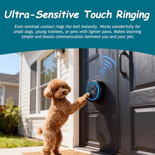 Halo Paw Smart Dog Door Bell–BK Dog Bells to Go Outside (2 Chimes & 1 Bell)
