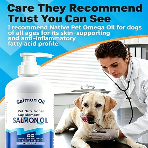 Salmon Oil Supplement for Dogs and Cats, Omega 3 Fish Oil Supports Skin, Coat & Joint Health, 8.5 fl oz