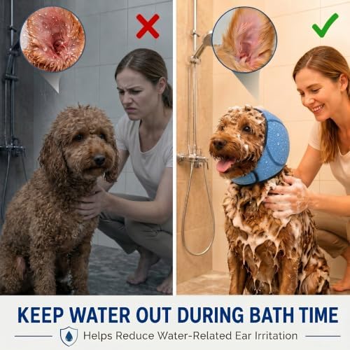 HOFi Dog Ear Covers for Bath: Waterproof Ear Protection to Block 99% Water