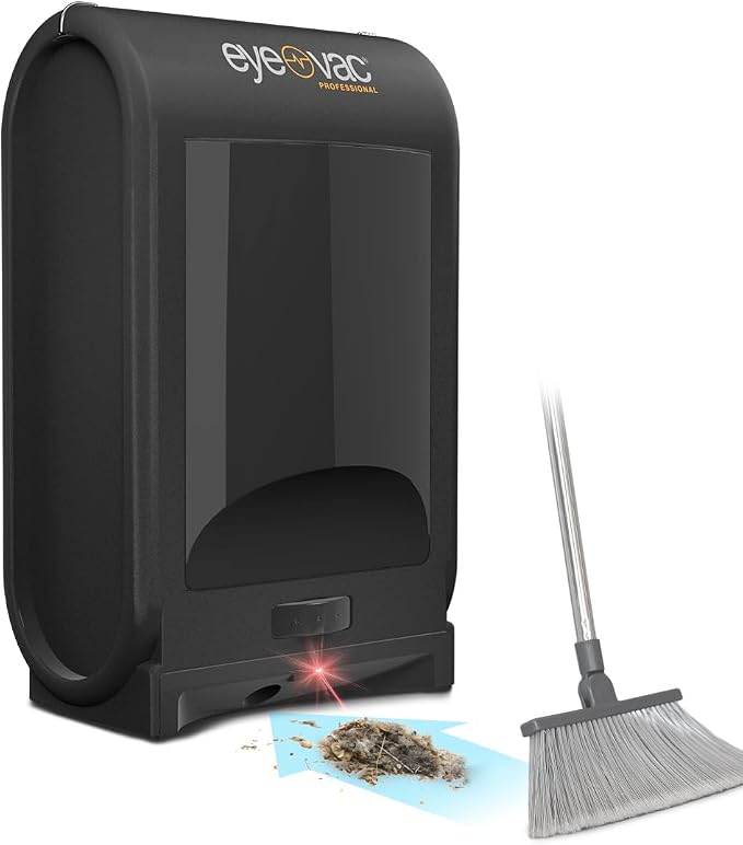 EyeVac Pro Touchless Vacuum Automatic Dustpan - Ultra Fast & Powerful - Great for Sweeping Salon Pet Hair Food Dirt Kitchen, Corded Canister Vacuum, Bagless, Automatic Sensors, 1400 Watt (Black) | Bagless Canister, Infrared Sensors, Corded 1400W Power,...