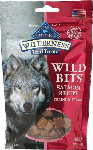 Blue Buffalo Wilderness Wild Bits Soft & Chewy Training Treats for Dogs, Grain-Free, Salmon Recipe, 4-oz. Bag (Pack of 8)
