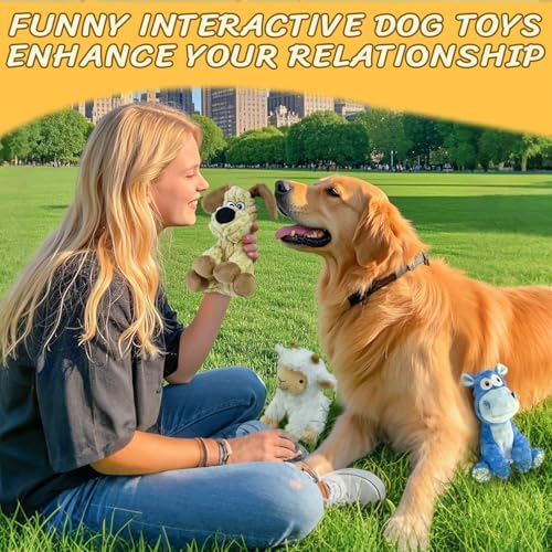 Squeaky Stuffed 3 Pack Dog Toys, Chew Crinkle for Large Medium Small Breeds