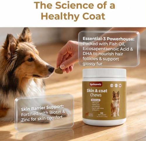 Dog Skin & Coat Chews with Omega Fish Oil, 120 Soft Chews