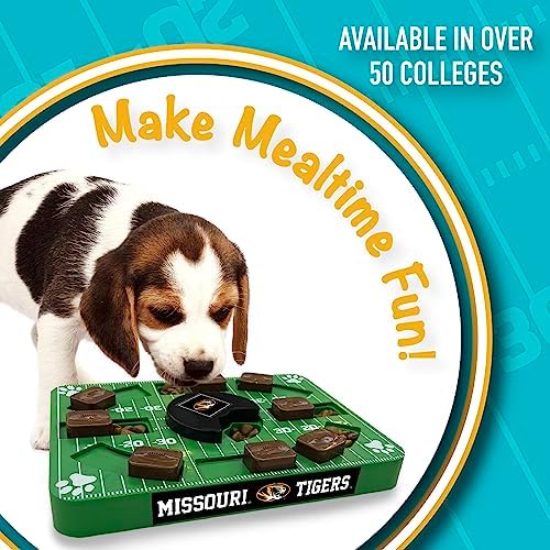 Pets First NCAA Missouri Tigers Puzzle Toy, Puzzle Treat Dog Toy, Interactive Dog Treat Toy, Dog Puzzle Feeding Slow Toy