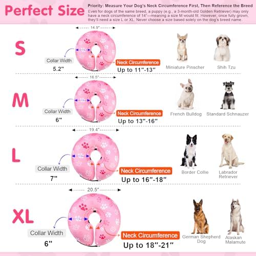 BEAUTYZOO Dog Cone Collar Alternative After Surgery,Pet Neck Donut E‑Collar