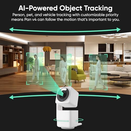 WYZE Cam Pan v4, 4K Smart Security Camera, AI Indoor/Outdoor Cameras for Home Security, Baby & Pet, Color Night Vision, 360° Pan/Tilt/8 x Digital Zoom, 2.4G & 5G, Works with Alexa & Google Assistant