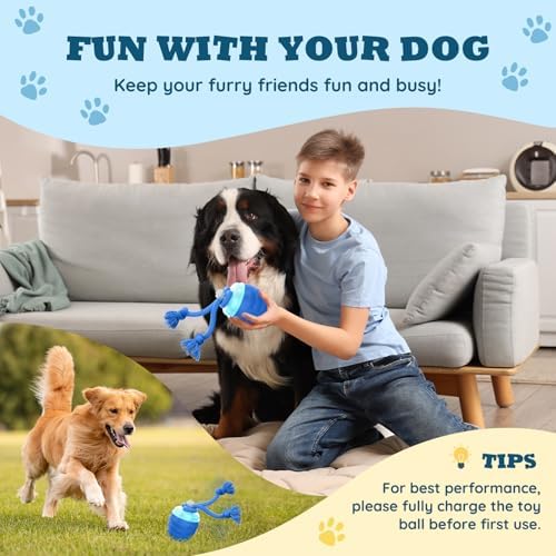 Interactive Dog Toys -Automatic Moving and Rolling Dog Toy for Large/Medium