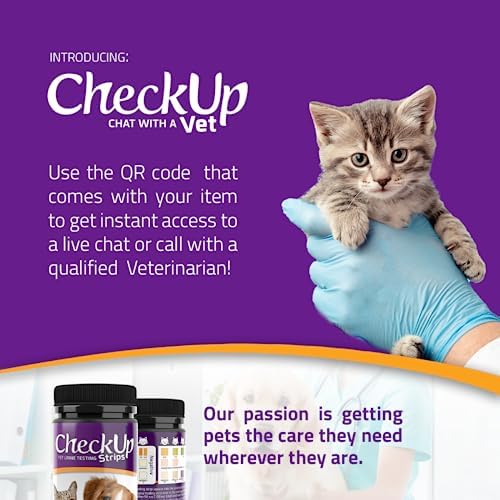 KIT4CAT CheckUp Glucose Urine Testing Strips for Cats and Dogs - Detection of Glucose Levels x 50