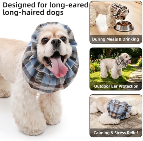 Dog Snood for Long-Eared Dogs, Feeding Ear Cover, Soft Stretch Wrap，Pink