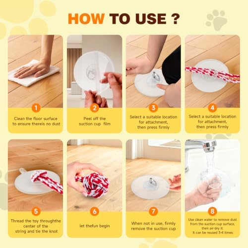 Interactive Dog Toy for Tug of War with Rope Ball for Small Dogs,Red White