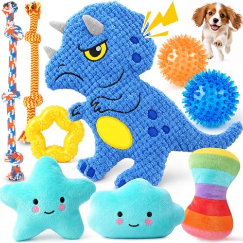 KIPRITII 9 Pack Puppy Toys for Teething, Small Dog Toys Set Keep Dogs Busy