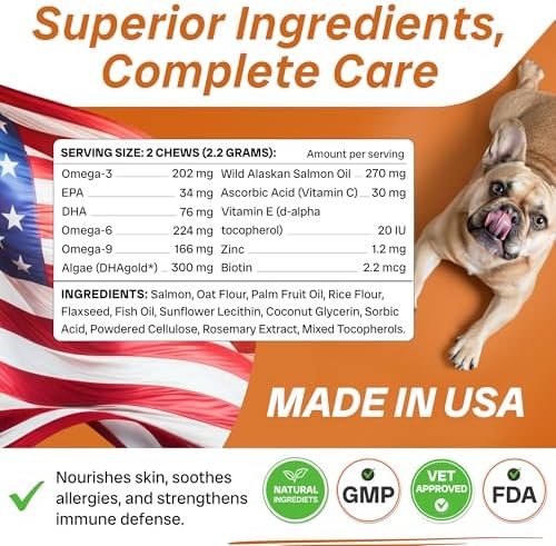 Fish Oil Omega 3 for Dogs - Itch & Allergy Relief, Skin & Coat Supplement