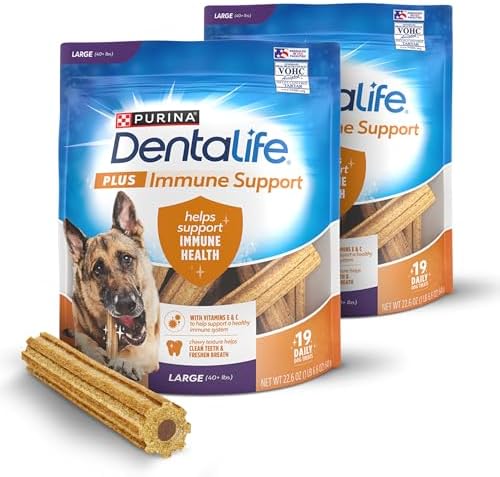 Dentalife Purina Plus Immune Support Chicken, Apple and Blueberry Flavor Large Dog Dental Chews - (2) 19 ct. Pouches