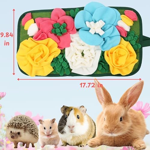 Foraging Mat for Hedgehog Enrichment Toys, Hedgehog Toys for Cage, Interactive Feeding Toy for Small Pet, Rabbit Foraging Mat, Hedgehogs Accessories, Guinea Pig Toy (Green, 17.7x9.8in)