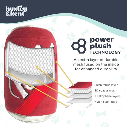 Huxley & Kent Power Plush Squeaky Dog Toy, Snoreo Cookies, Small