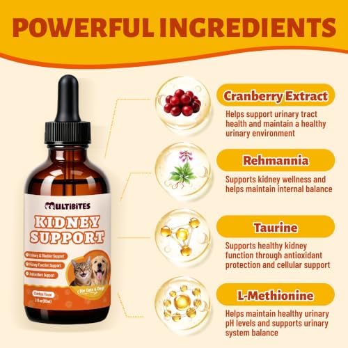 Liquid Kidney Support Supplement for Cats & Dogs, 2 fl oz