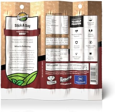 Stick a Day for Dogs | Daily Real Meat Dog Chew Sticks with 7-in-1 Wellness Support | Dog Treats with Vitamins & Nutrients for Daily Routine | Chicken Flavor, 28 Count