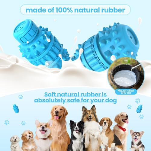 PIFFZEDO Natural Rubber Squeaky Dog Chew Toy for Medium Aggressive Chewers