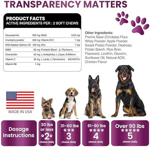 Dog Multivitamin Chewable with Glucosamine - Dog Vitamins and Supplements