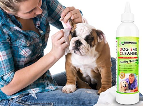 Vet Recommended Dog Ear Cleanser with Natural Aloe Vera for Dog Ear Cleaning (8oz/240ml).