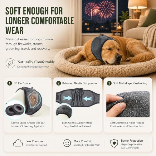 Noise Cancelling Dog Ear Muffs: Calms 99.5% of Dogs During Thunderstorms