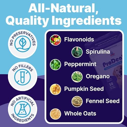 Pup Labs ProDenta, All-Natural Dog Dental Powder for Teeth Cleaning, Dental Powder for Dogs Teeth with Breath Freshener. Easy to use for Tartar Removal and Leaky Gums. Made in USA, 30 Servings