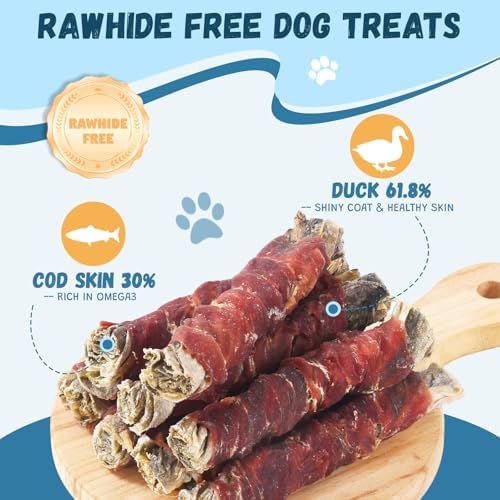 Pawmate Dog Treats Duck Wrapped Cod Skin Sticks Chew Snacks 10.6 oz
