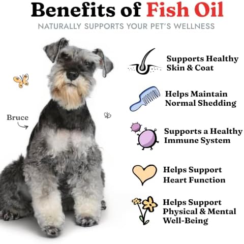 Fish Oil for Dogs, Minty Fresh Breath, Healthy Skin & Coat, 180 Softgels