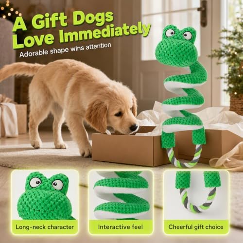 2 Pack Squeaky Dog Toys with Pull Rope Plush Tug Toys for Dogs, Colorful*J