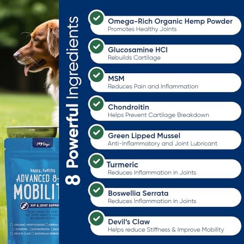 iHeartDogs 8-in-1 Hip & Joint Supplement Chews for Dogs with Glucosamine