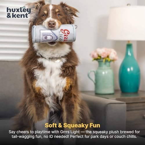 Huxley & Kent Power Plush Squeaky Dog Toy, Grrrs Light, Large