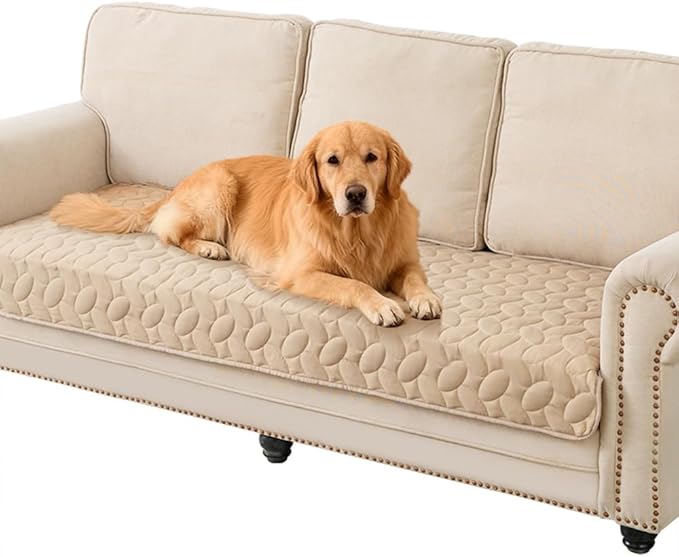 Ameritex Pet Bed Cover Dog Bed Blanket for Sofa and Furniture Waterproof New Pattern Design (30x70 Inch, Beige)