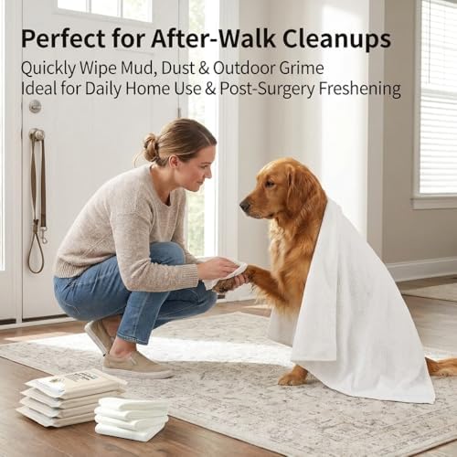 Toner Depot XL Pet Grooming Bath Wipes, Huge Rinse-Free Towels for Cleaning and Deodorizing Plant-Based Hypoallergenic Wipes for Dogs and Cats, 3 Pack (XXL 24x48)