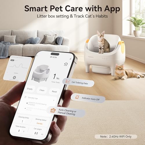 Thereye Automatic Litter Box,Safety Sensors & Odor Control(Yellow)
