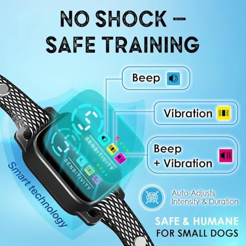 generic Bark Collar for Small Dogs 8-40 No Shock Anti Barking with Al Chip (Small,Black)