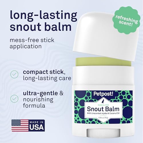 Petpost | Snout Balm for Dogs - Nourishing Snout Soother Balm Heals Dry Dog Noses with Moisturizing Ingredients - Organic Coconut Oil, Jojoba Oil, and Shea Butter 0.64 oz.