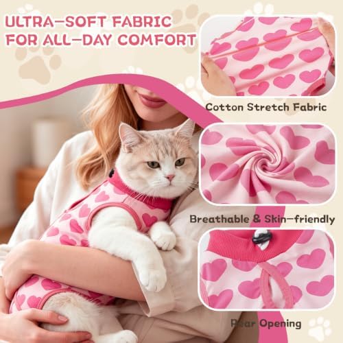 EMUST Recovery Suit for Cats, Soft Breathable Surgical Suit Anti Licking