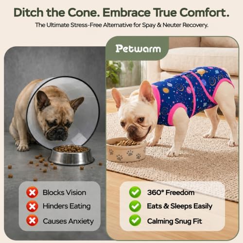 PetWarm Dog Cone Alternative, Recovery Suit for Dogs, Galaxy, Pink, 2XL
