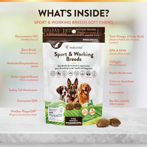 NaturVet Breed Specific Multivitamin for Sport & Working Breed Dogs