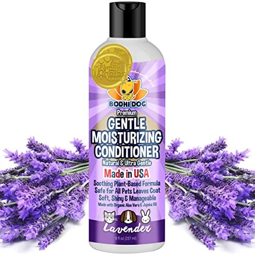 Bodhi Dog Gentle Moisturizing Dog Conditioner - Soothing Plant-Based Formula with Aloe Vera & Jojoba Oil - Hydrates & Softens Coat - Leaves Coat Soft Shiny & Manageable - Lavender Scent (8 Fl Oz)
