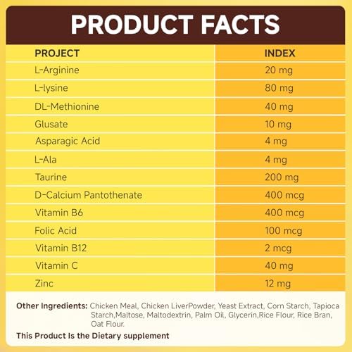 Amino Acids for Dogs, Immune Support, Muscle Growth, Skin Health, 200 Chews