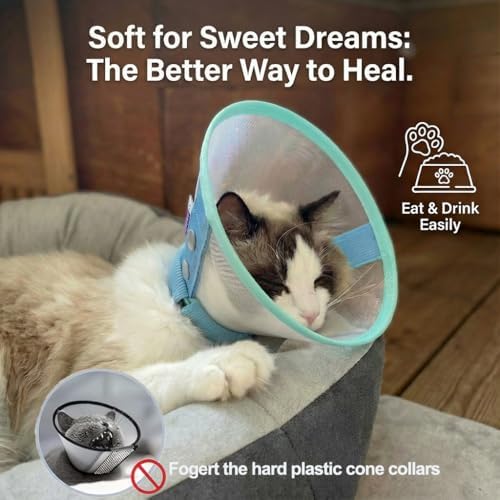 Cat Cone Collar Soft, Mesh Recovery E Collar for 12-18 lb Cats, Size L