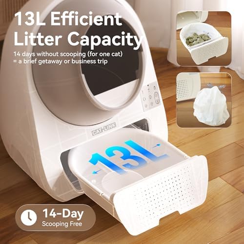 CATLINK Luxury Self Cleaning Cat Litter Box for Multiple Cats, 60 Liners