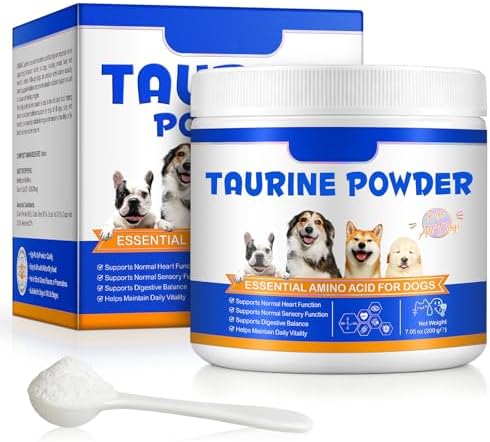 Taurine Powder for Dogs, 200g High Purity Taurine Supplement for Heart, Vision & Digestive Support, Unflavored Amino Acid Powder for Homemade & Raw Diets, Easy to Mix Daily Nutrition