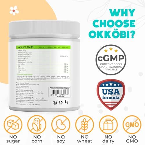 Probiotics for Dogs Chews 150 pcs - Probiotic Chews for Dogs with Enzymes & Natural Ingredients - Digestive & Gut Health Support - US Formula - Duck Flavored